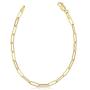 14k Yellow Gold Paperclip Chain Bracelet, 7''