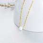 14K Solid Gold Necklace for Women, Yellow Gold Simulated Opal Choker Pendant Necklaces Fine Jewelry Gifts for Mom, Wife, Girls, 16+2 inch