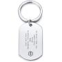 MPRAINBOW Customize Free Engraving Medical Alert Key Chain for Men Boy Diabetes Emergency Key Chain