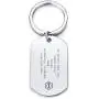 MPRAINBOW Customize Free Engraving Medical Alert Key Chain for Men Boy Diabetes Emergency Key Chain