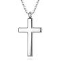REVEMCN Cross Necklace for Men Women Kids, Silver Gold Black Stainless Steel Simple Cross Pendant Necklace 18-22 Inches Chain