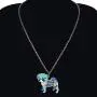 DOWAY Pug Dog Necklace Chain Cute Pet Pendant for Women Girls Jewelry Gift with Floral Enamel