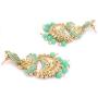 Crunchy Fashion Bollywood Jewellery Traditional Ethnic Bridal Bride Wedding Bridesmaid Torquoise Green Meenakari/Hand Painted Chandbaali Indian Earrings Jewelry For Women