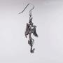 Gothic Dragon Dangle Earrings Silver Finish Pewter Mystical Jewelry