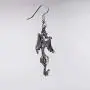 Gothic Dragon Dangle Earrings Silver Finish Pewter Mystical Jewelry