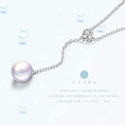 J.LUNA The Countess, Necklace Gifts for Mom Crystal White Pearl Sterling Silver Y Necklace for Women Jewelry with Cubic Zirconia Hypoallergenic Material with Gift Box, Christmas Birthday Gifts