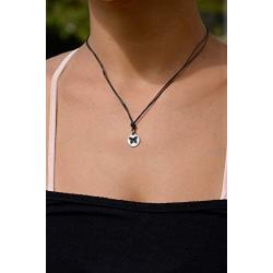 Black Choker Necklace with Stainless Steel Animal Charm Necklace on Double Black Strand for Women - Light, Elegant, Hypoallergenic Jewelry