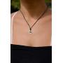 Black Choker Necklace with Stainless Steel Animal Charm Necklace on Double Black Strand for Women - Light, Elegant, Hypoallergenic Jewelry