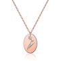 MONOOC Birth Flower Necklace, 14K Rose Gold Plated Oval Birth Month Floral Necklace Minimalist Dainty Birthflower Charm Necklace Jewelry Personalized Birthday Bridesmaid Gifts for Her