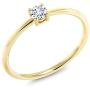Gem Stone King 10K Yellow Gold Lab Grown Diamond Women Solitaire Engagement Ring (0.17 Ct Round G-H Color Available in size 5, 6, 7, 8, 9)