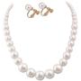 HAPPYAN Handmade Faux Pearl Necklace and Clip on Earrings Jewelry Sets for Women Bib Choker Collar Necklace
