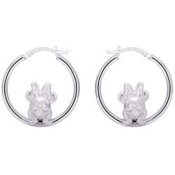 Disney Mickey And Minnie Mouse Jewelry for Women and Girls, Sterling Silver Mickey And Minnie Hoop Earrings