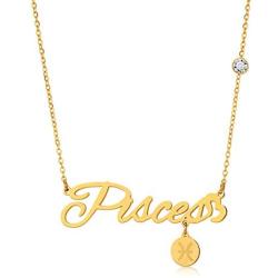 FAMARINE Zodiac Gifts Necklace for Women, Letter Pendant Zodiac Gold Necklace, 12 Constellation Astrology Fashion Jewelry Birthday Gift for Her
