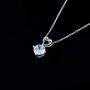 1 Carat Moissanite Pendant Necklace 14K White Gold Plated 925 Sterling Silver for Women Girls, Chain 18 + 2 inch Extender…