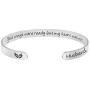 MEMGIFT Memorial Bracelets Women, Sympathy Gifts Cuff Loss of Dad Mom Daughter Son Remembrance Condolence Encouragement Engraved Jewelry Remember Her Your Wings were Ready But My Heart was Not