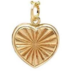 Pori Jewelers 14K Solid Yellow Gold Heart Charm Pendants- Multiple Styles Available