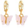 5 Pairs Butterfly Earrings Acrylic Gold Colored Drop Earrings Sweet Colorful Animal Butterfly Stud Earrings Boho Delicate Insect Dangle Earrings Party Jewelry for Women Girl