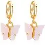 5 Pairs Butterfly Earrings Acrylic Gold Colored Drop Earrings Sweet Colorful Animal Butterfly Stud Earrings Boho Delicate Insect Dangle Earrings Party Jewelry for Women Girl