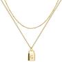 A-Z Initial Letters Pendant Lock Necklace Yellow 18K Gold Plated Alphabet Name Necklace Personalized Dainty Charms Double Multilayer Necklace Bead Chain Choker Necklace Jewelry Gift for Women or Girls