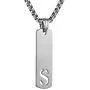HZMAN Stainless Steel Mini Dog Tag Silver Initial Alphabet 26 Letters Script Name Pendant Chain Necklace from A-Z HZMAN Stainless Steel Mini Dog Tag Silver Initial Alphabet 26 Letters Script Name Pendant Chain Necklace from A-Z