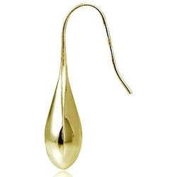 Hoops & Loops - Sterling Silver Teardrop Lotus Dangle Earrings | Sterling Silver, Yellow & Rose Gold Flash Plated