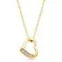 GELIN Open Heart Pendant Necklace with Genuine Diamond in 14k Yellow Gold, Love Jewelry for Women