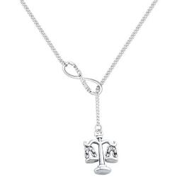 BEKECH Infinity and Scales of Justice Pendant Y Necklace Lawyer Necklace Law Student Graduation Gift New Lawyer Gift Attorney Gift