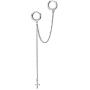 Cross Chain Drop Danlge Small Double Hoop Earrings for Women Girls Sterling Silver Huggie Tassel Slave Chain Dangling 2 Hole Pair Post Multiple Piercing Studs Cartilage Men Personalized Jewelry