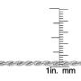 Genuine Solid Sterling Silver Italian Rope Diamond-Cut Link .925 Rhodium Necklace Chains 1.5MM - 5.5MM, 16'' - 30'', Silver Chain for Men & Women, Capital Jewelry