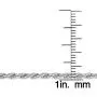 Genuine Solid Sterling Silver Italian Rope Diamond-Cut Link .925 Rhodium Necklace Chains 1.5MM - 5.5MM, 16'' - 30'', Silver Chain for Men & Women, Capital Jewelry