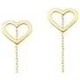 GELIN Open Heart Earrings Women Ear Line Dangle Drop Earrings in 14k Solid Gold GELIN Open Heart Earrings Women Ear Line Dangle Drop Earrings in 14k Solid Gold