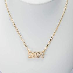 ZMNNOPPAB Birth Year Number Necklace, Crystal Pendant Necklace for Women, Girls Birthday Gift Anniversary Date Friendship Jewelry,18K Gold Plated,1996-2005