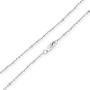 Sea of Ice Sterling Silver 1mm Sparkle Paillette Chain Necklace for Women, Size 14'' - 36'' Italy