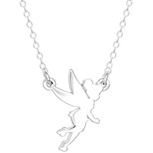 Disney Tinkerbell Sterling Silver Fairy Silhouette Pendant Necklace; 18” Chain Disney Tinkerbell Sterling Silver Fairy Silhouette Pendant Necklace; 18” Chain