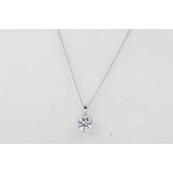 Juliani 18k-Gold-Plated Hypoallergenic Pendant Necklace - 10mm 3 Carat CZ Diamond | Solitaire Chain Jewelry Women Girls | Kids Teens
