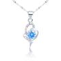 999 Silver I Love You Infinity Love Heart Necklace - Round Blue Zircon Necklace for Women - Special Jewelry Gifts for Wedding/Anniversary/Mother’s Day/Prom/Costume Birthday Party