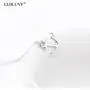 ELBLUVF 18k Silver Gold Rose Gold Plated Stainless Steel Women Sideways Anchor Pendant Necklace 18inches Choose Colors