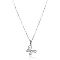 Dogeared Reminders- ''Beautiful'' Sterling Silver Butterfly Charm Necklace, 16''+2'' Extender
