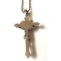 S925 Sterling Silver Large 2.3 inch Crucifix Cross rosary part necklace pendant catholic gift