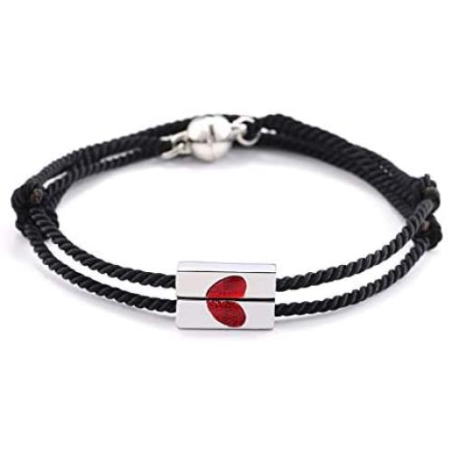 YELUWA 2Pcs Heart Love Couple Rope Bracelets for Men Women Mutual Attraction Boyfriend Girlfriend Mom Daughter Sister BFF Friendship Best Friend Handmade Gift for Him and Her