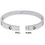 Love Friendship Bracelet Bangle Gold Silver with Cubic Zirconia Stones Stainless Steel Hinged Jewelry with Crystal Oval Bracelet Birthday Present for Her Women Teen Girls