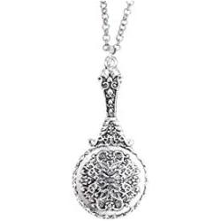 I.G.N.Y. Design Vintage Retro Mirror Pendant Necklace Victorian Gothic Jewelry
