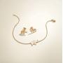 FANCIME White/Yellow/Rose Gold Plated 925 Sterling Silver Cute Cable Link Chain Dainty Delicate Elephant Bracelet Jewelry For Women Girls, 15 + 3cm