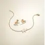 FANCIME White/Yellow/Rose Gold Plated 925 Sterling Silver Cute Cable Link Chain Dainty Delicate Elephant Bracelet Jewelry For Women Girls, 15 + 3cm