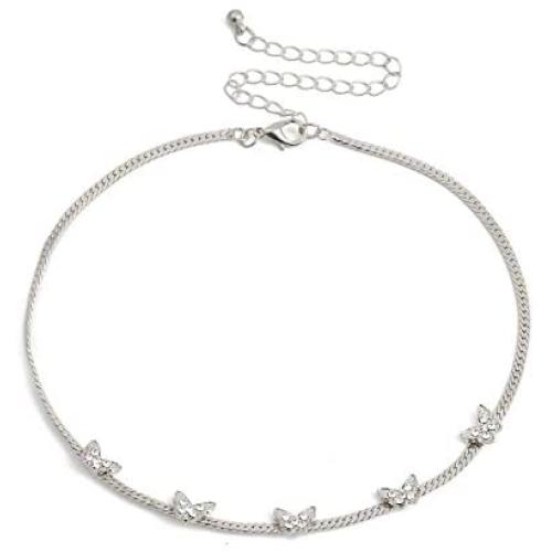 The Woos Bohemian Cute Butterfly Choker Necklace Gold Butterfly Crystal Clavicle Chain Elegant Statement Collar Shining Female Chocker Jewelry