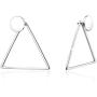 Personalized Geometric Earrings for Women, 925 Sterling Silver Post Ear Jacket Square/Triangle/Circle Stud Earrings Minimalist Earrings, Front and Back 2 in 1