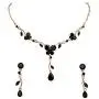 Faship Gorgeous Cubic Zirconia CZ Crystal Floral Necklace Earrings Set
