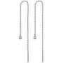 Delicate Long Chain Threader Drop Earrings Tiny Star Ball Crystal Drop Pendant for Women Girls Fashion Jewelry Gift