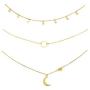 ROSTIVO Star Necklace Choker for Women Girls Moon Necklace Pendant Dainty Simple Circle Choker Necklace Set (3 Pack, Gold)