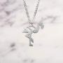 La Menagerie Flamingo Silver Origami Jewelry & Silver Geometric Necklace – 925 Sterling Plated Silver Necklace & Flamingo Necklaces for Women – Flamingo Necklace for Girls & Necklace